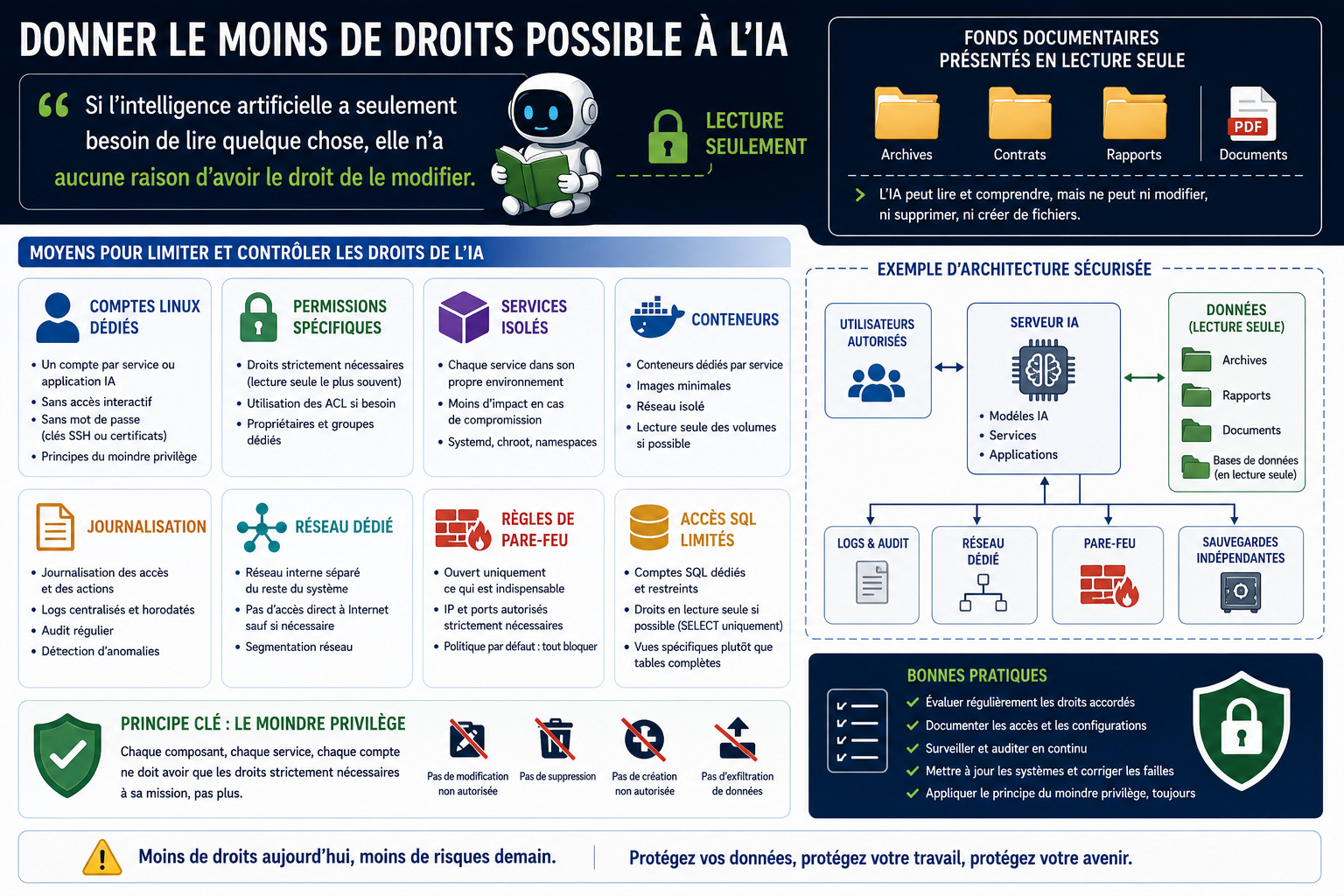 ia locale moindre privilege lecture seule securite